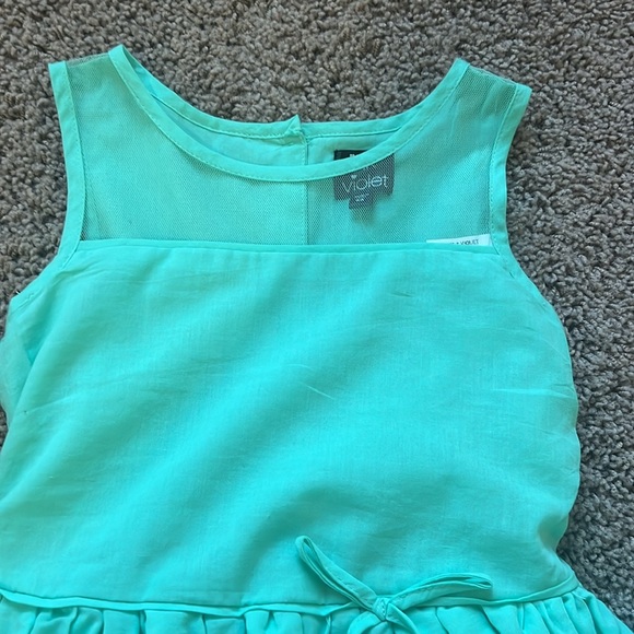 NWT Girl’s Easter dress size 6x turquoise with tulle underlay - Picture 8 of 13